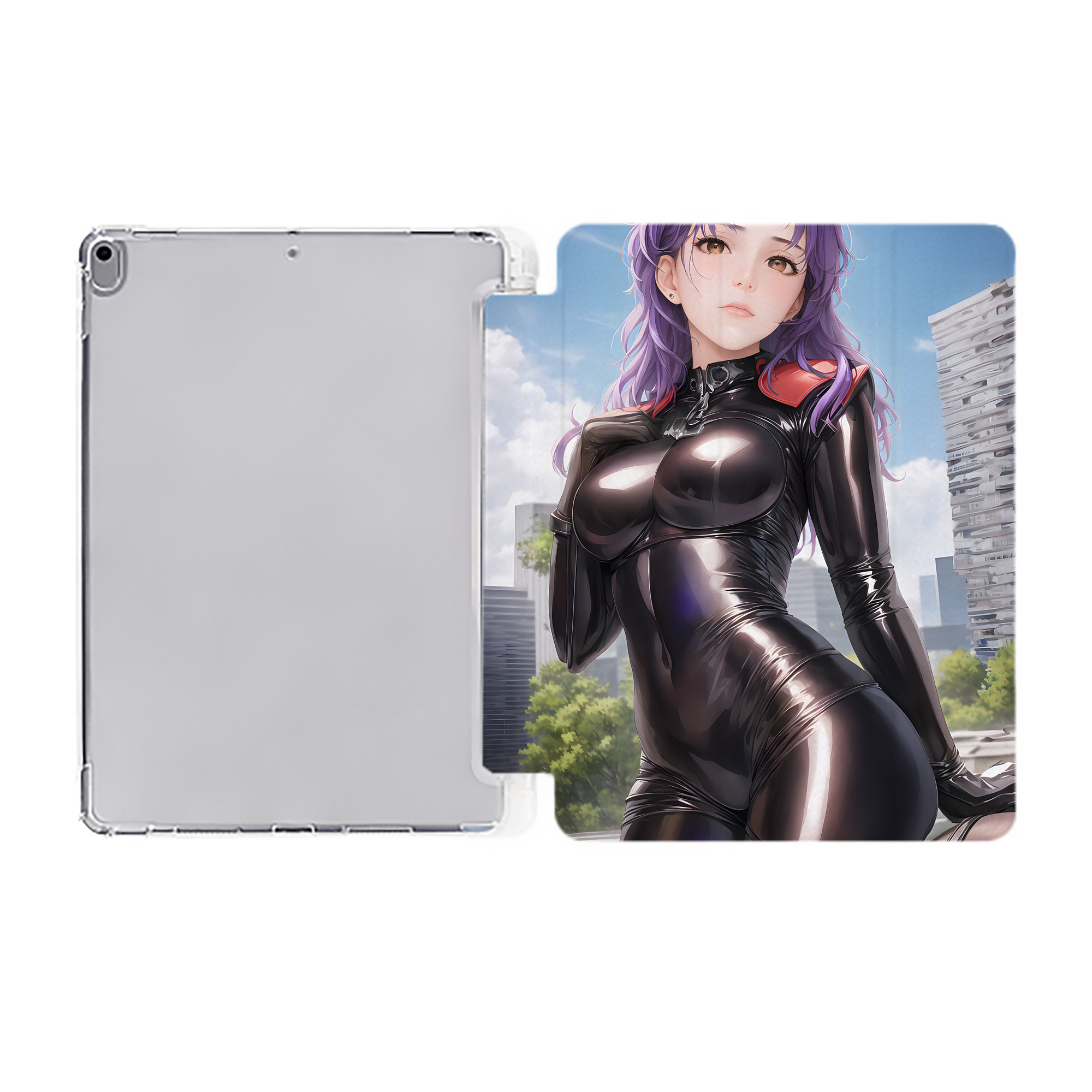（画像用） EVA 新世紀エヴァンゲリオン IPad ケース ペン収納付き 三つ折りスタンド PUレザー×シリコン 対応機種9.5/10.5/10.9インチ